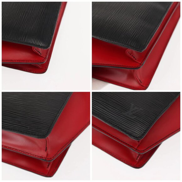 LOUIS VUITTON Epi Bicolor Varenne Hand Bag Black Red - Picture 14 of 14